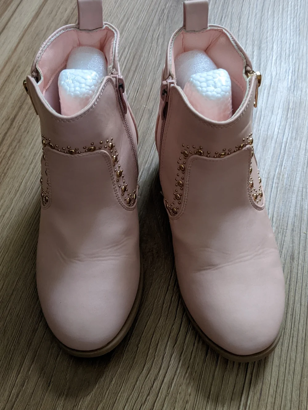 Girl's Pink Studded Ankle Boots